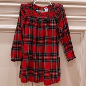 Old Navy girls red plaid dress, size 5T